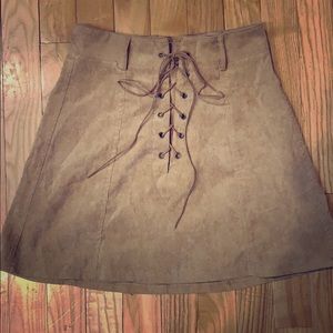 Brown tie up skirt from LF